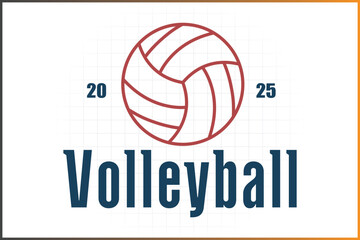 Fototapeta premium Volleyball Logo Template Custom Sports Monogram