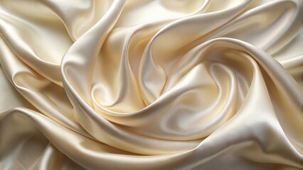 Obraz premium Soft cream-colored satin fabric with a smooth texture and lustrous appearance, satin, fabric, cream, colored, soft, luxurious