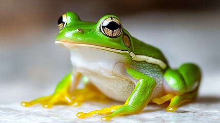 Fototapeta premium Vibrant Green Tree Frog Close-Up