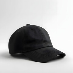 Fototapeta premium plain black hat in isolated white background, generative ai