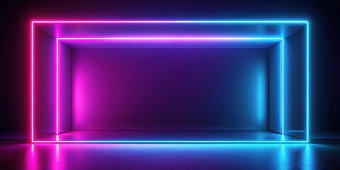 Abstract background illuminated with pink and blue neon light, render, abstract, background, illuminated, pink, blue