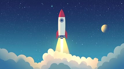 Rocket Launch into the Night Sky: A Journey to the Stars