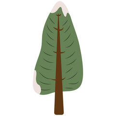 Winter Christmas Tree. Vector New Year set with christmas trees. Evergreen trees with balls, stars and garlands. Fir trees for Christmas.