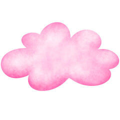 One pink cloud painted with watercolor.