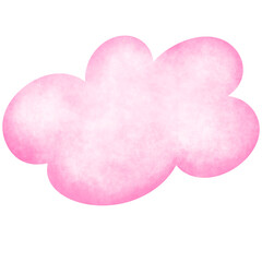 Soft pink watercolor cloud on transparent background