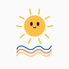 cute sun design vector element