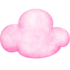 Pink watercolor cloud on transparent background