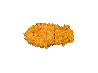 Tonkatsu pork isolated on white background. Japanese cuisine. Deep fried pork cutlet