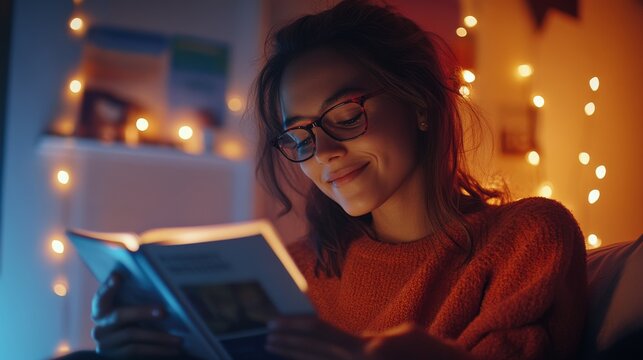 20.A morning scene of a person using a tablet to read an online news article, with the latest daily press and media displayed on the screen. The digital magazine or newspaper content is visible in