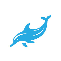 Dolphin Leaping icon illustration flat