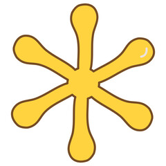 Cute Doodle Party Illustration. Set of party doodle. Sketch of Birthday decoration, gift box, cake, party hats in sketch style.