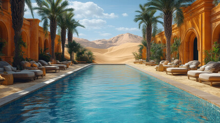 Obraz premium pool in the hotel