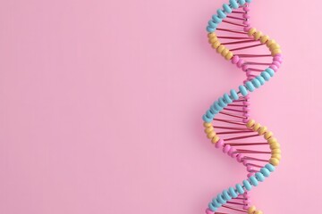 Gene expression overview flat design front view coding and analysis theme 3D render colored pastel