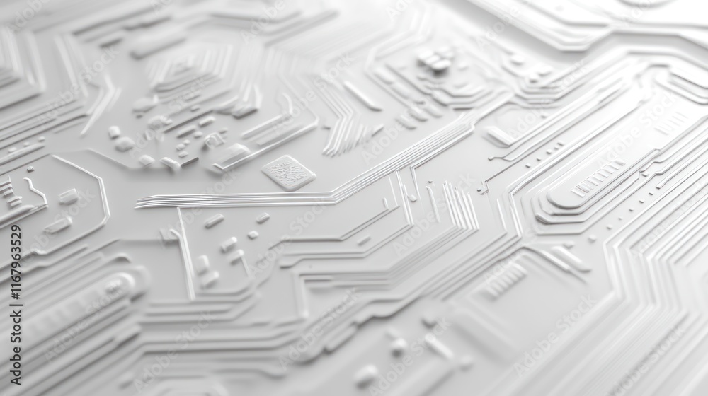 Poster abstract white circuit board texture background.