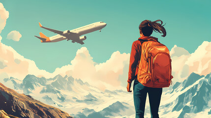 Sense of wanderlust preparation for adventure. Wanderlust. Illustration