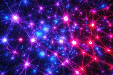 Fototapeta premium Neural Network, Glowing Connections