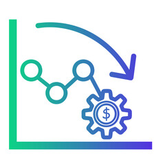 depreciation Line Gradient Icon