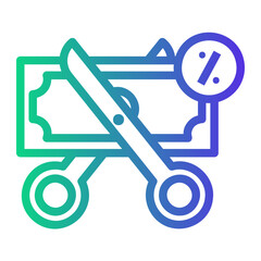 tax Line Gradient Icon