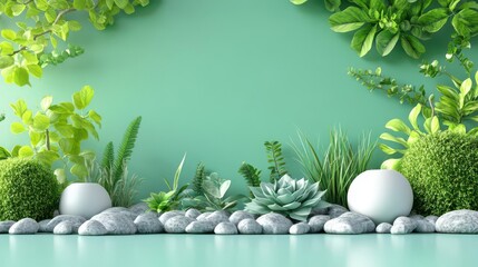 Obraz premium Natural conservation board flat design side view resources theme 3D render complementary color scheme