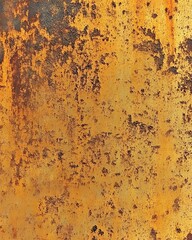 Rusted Metallic Surface with Yellow and Brown Patina