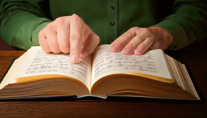 Naklejka premium Generated image. A hand reading braille. World Braille Day