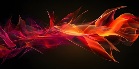 Fototapeta premium Abstract Red and Orange Flame-like Waves