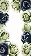 A watercolor painting of a few roses.
