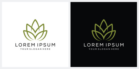 Fototapeta premium Lotus flowers bloom logo design vector