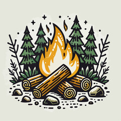 illustration of a burning fire