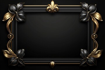 Elegant Black Gold Ornate Frame Design