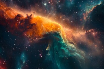 Cosmic Nebula: Celestial Dance of Gaseous Clouds and Stars
