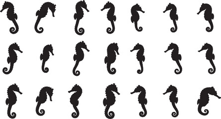 Seahorse Silhouette: Iconic Marine Life Illustration in a Minimal Black Vector Design