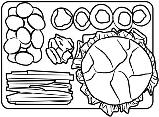 Food meal prep coloring page