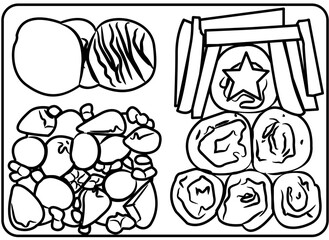 Food meal prep coloring page