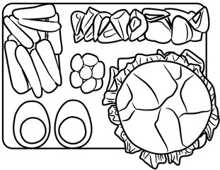 Food meal prep coloring page