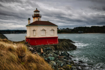 Coquille River Lighthouse on the Oregon coast