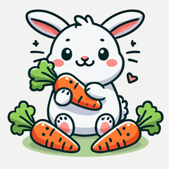 Illustration of a rabbit and carrot