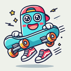 Illustration of a skateboard