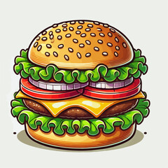 hamburger food illustration