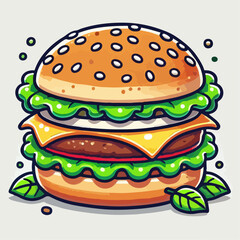 hamburger food illustration