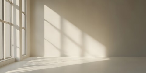 Obraz premium Sunlight Illuminating Empty Room Interior