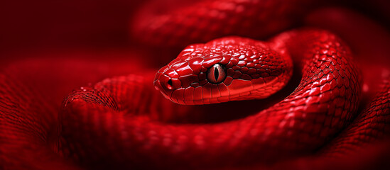 close up of a red snake
