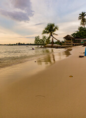 Beautiful aerial view of sandy beach