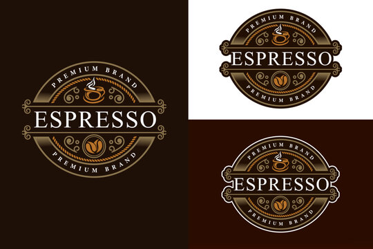 Coffee shop Vintage Style logos design templates