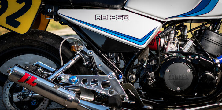 1981 Yamaha RD350LC custom build. September 26, 2021 Calgary, Alberta, Canada.