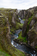 Fototapeta premium Fjaðrárgljúfur aka feather river canyon along the southern Coast of Iceland 