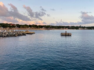 Rocky island beach calm evening 