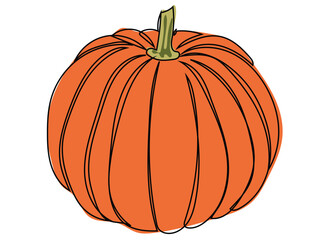 Pumpkin in continuous line art style and can be edited later