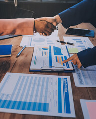 Business handshake for teamwork of business merger and acquisition,successful negotiate,hand...
