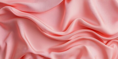 Draped Pink Fabric, Soft Waves, Textured Silk